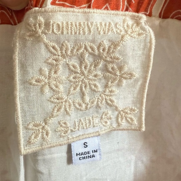 Johnny Was Jadee Phoebe Tiered Maxi Skirt Size Small Orange White - Picture 7 of 7